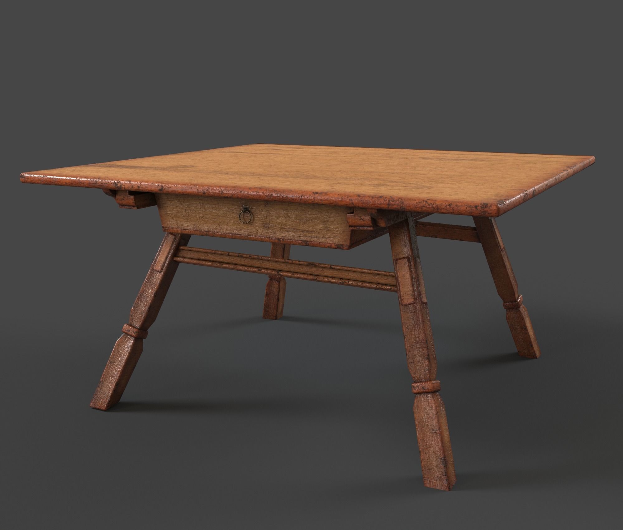 Old Vintage Furniture Pack Low-poly 3D model_6
