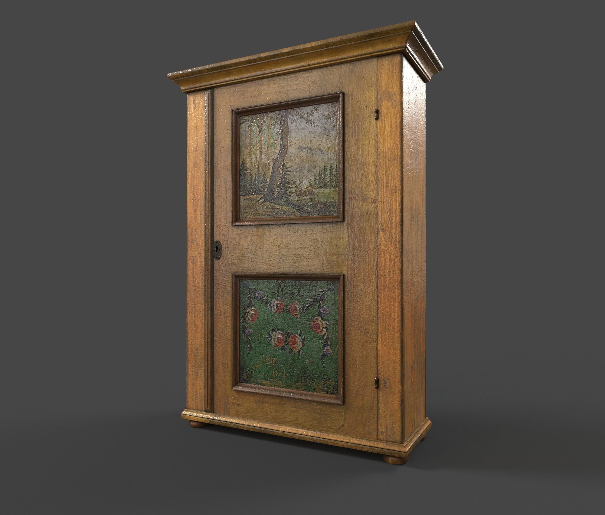 Old Vintage Furniture Pack Low-poly 3D model_5