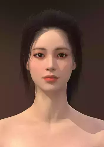 Long hair 007-FV2 for Yuna 3D model from 3DClo Software