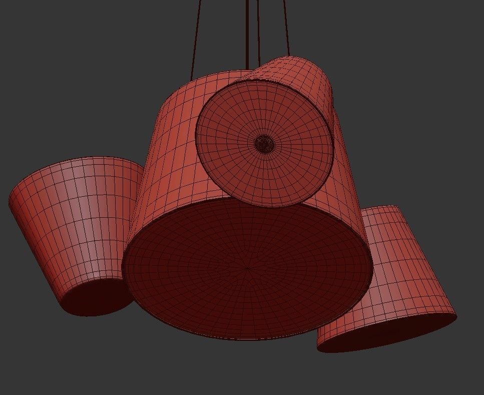 ADELA pendant light with three lights hanging from it 3D model_2