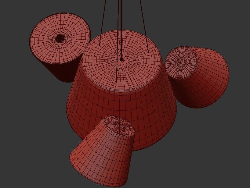 ADELA pendant light with three lights hanging from it 3D model_4