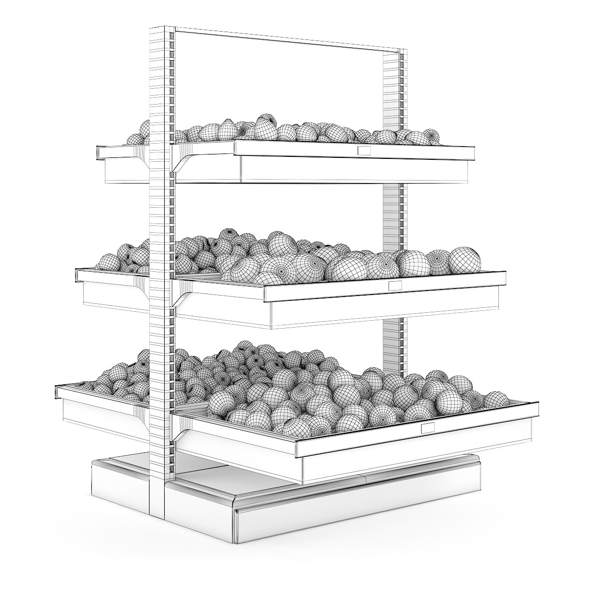 Fruit Shelf 3D model_2