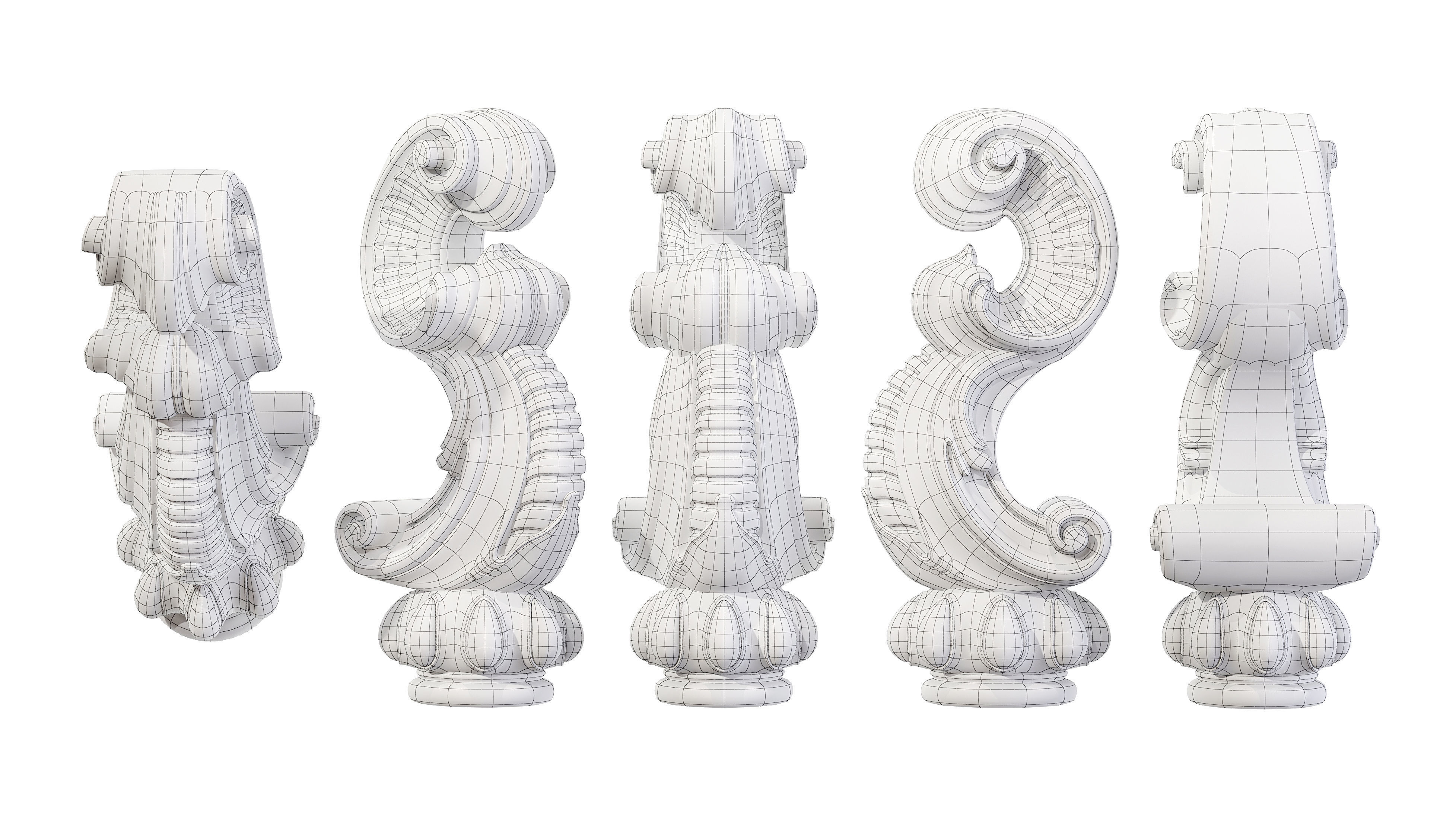 Classic leg 032 3D model_5