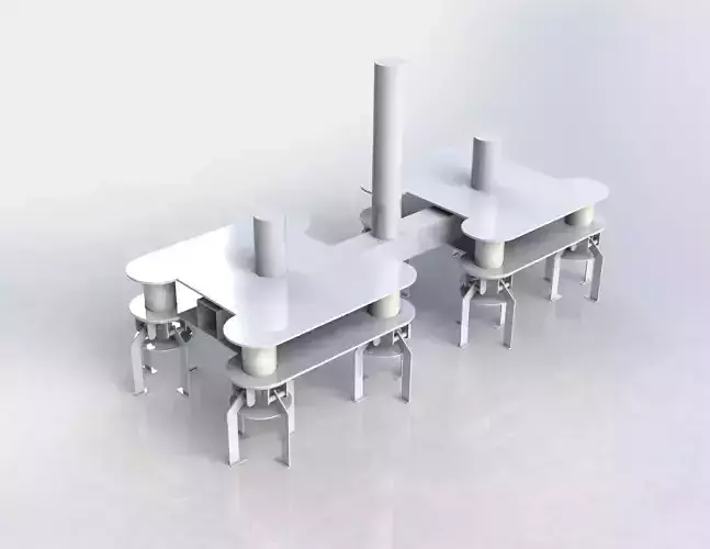 Gripper stainless steel table with two legs 3D model