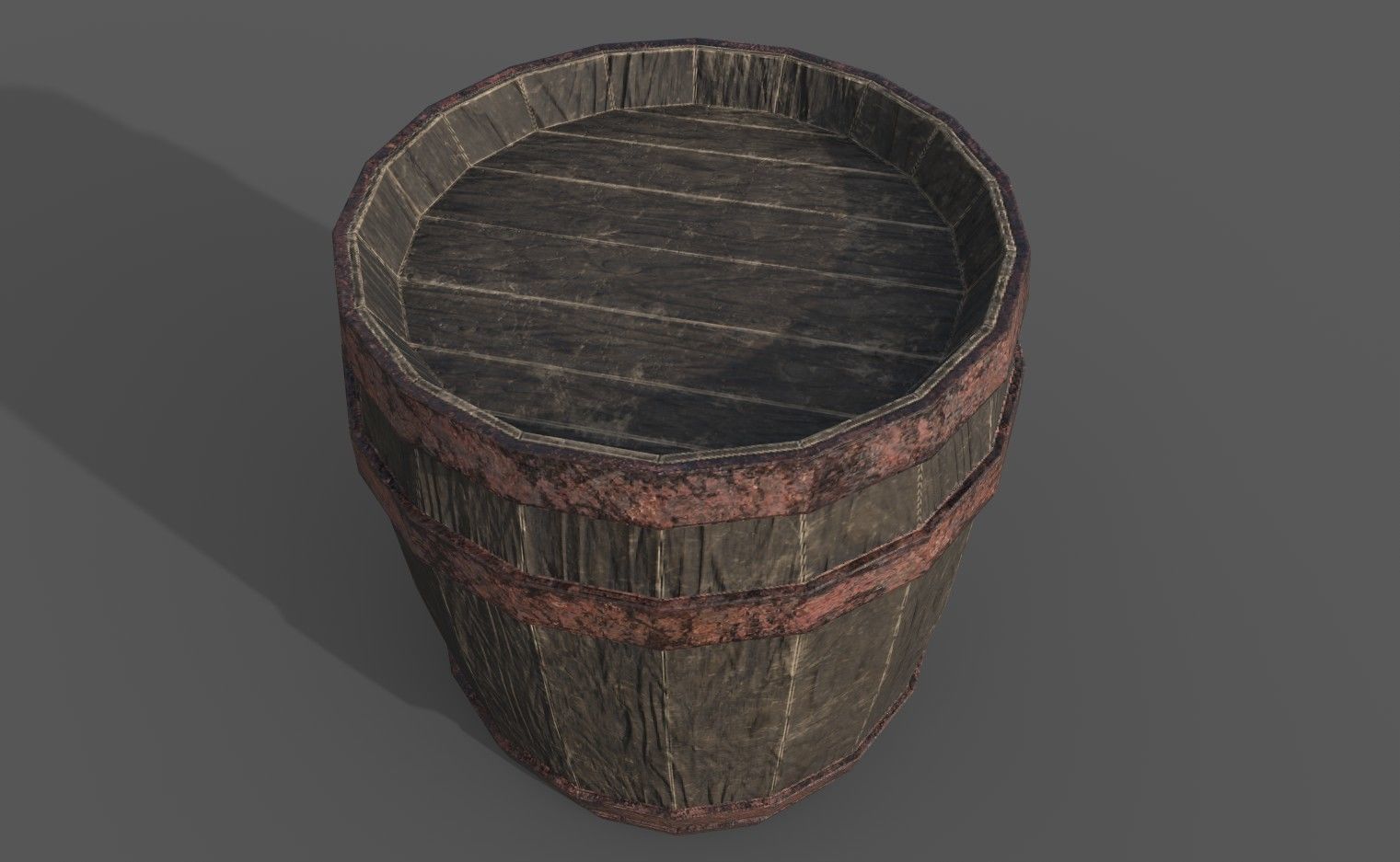 Barel With PBR Texture and Low-poly 3D model_2