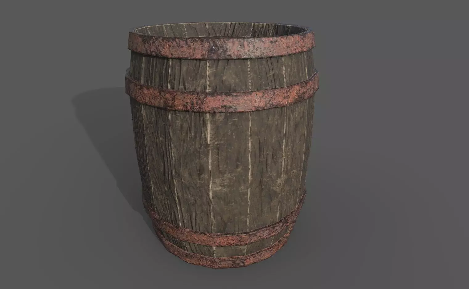 Barel With PBR Texture and Low-poly 3D model_0
