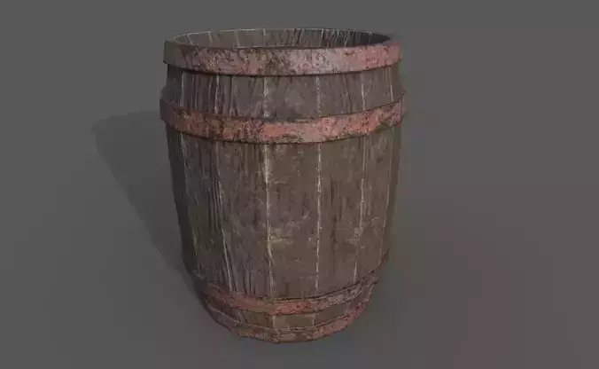 Barel Low poly With PBR Texture  Low-poly 3D model