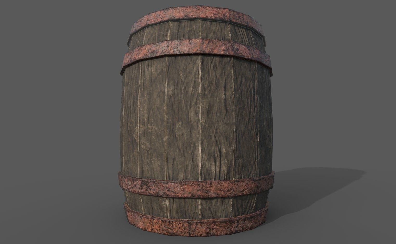 Barel With PBR Texture and Low-poly 3D model_1
