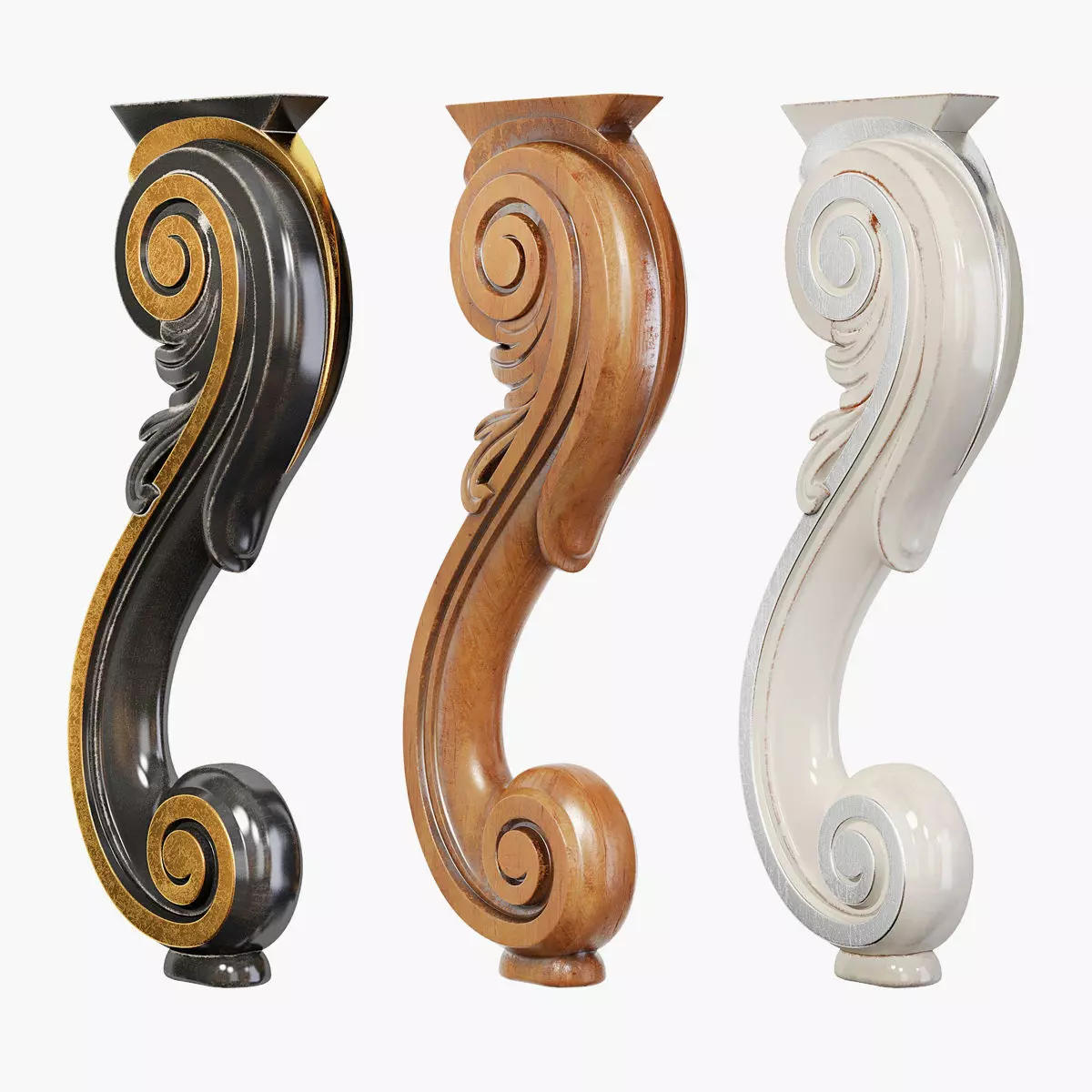 Classic leg 034 3D model