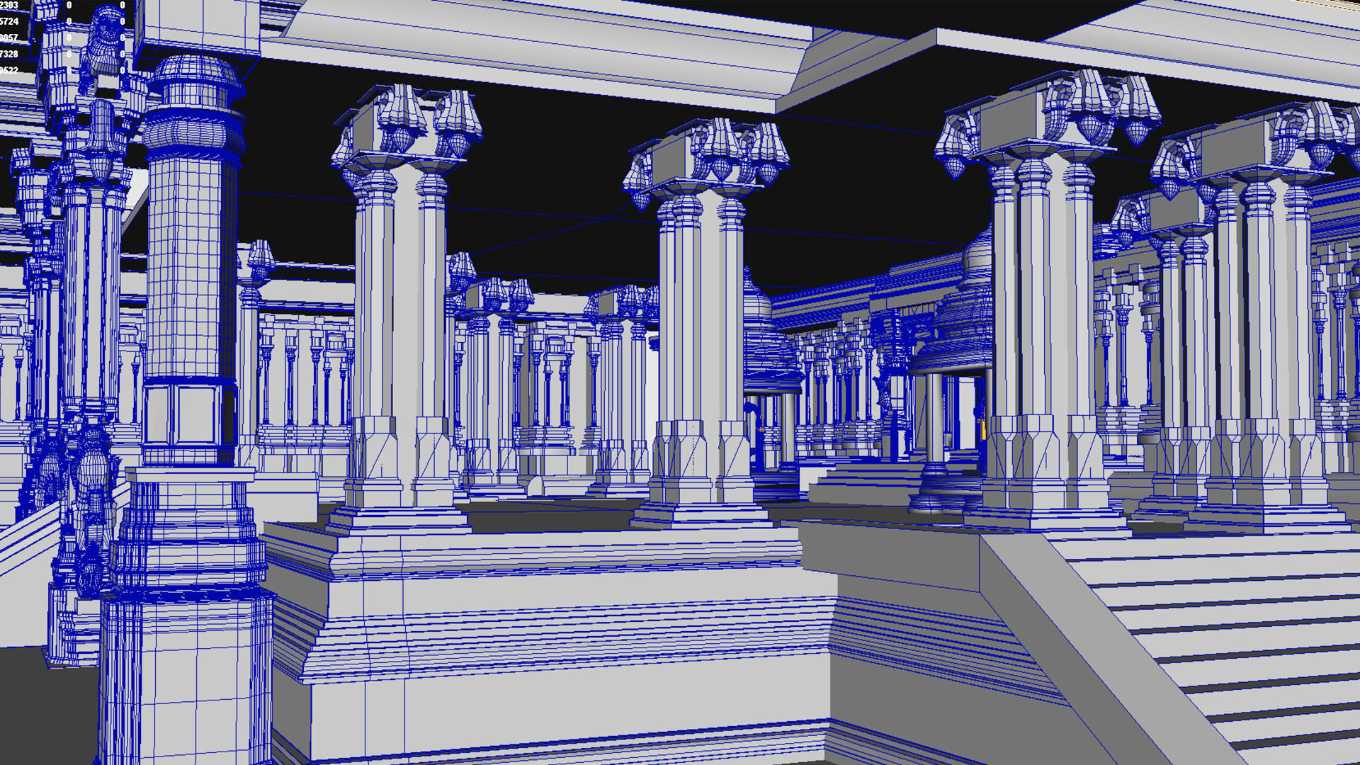 god murugan temple interior 3D model_29