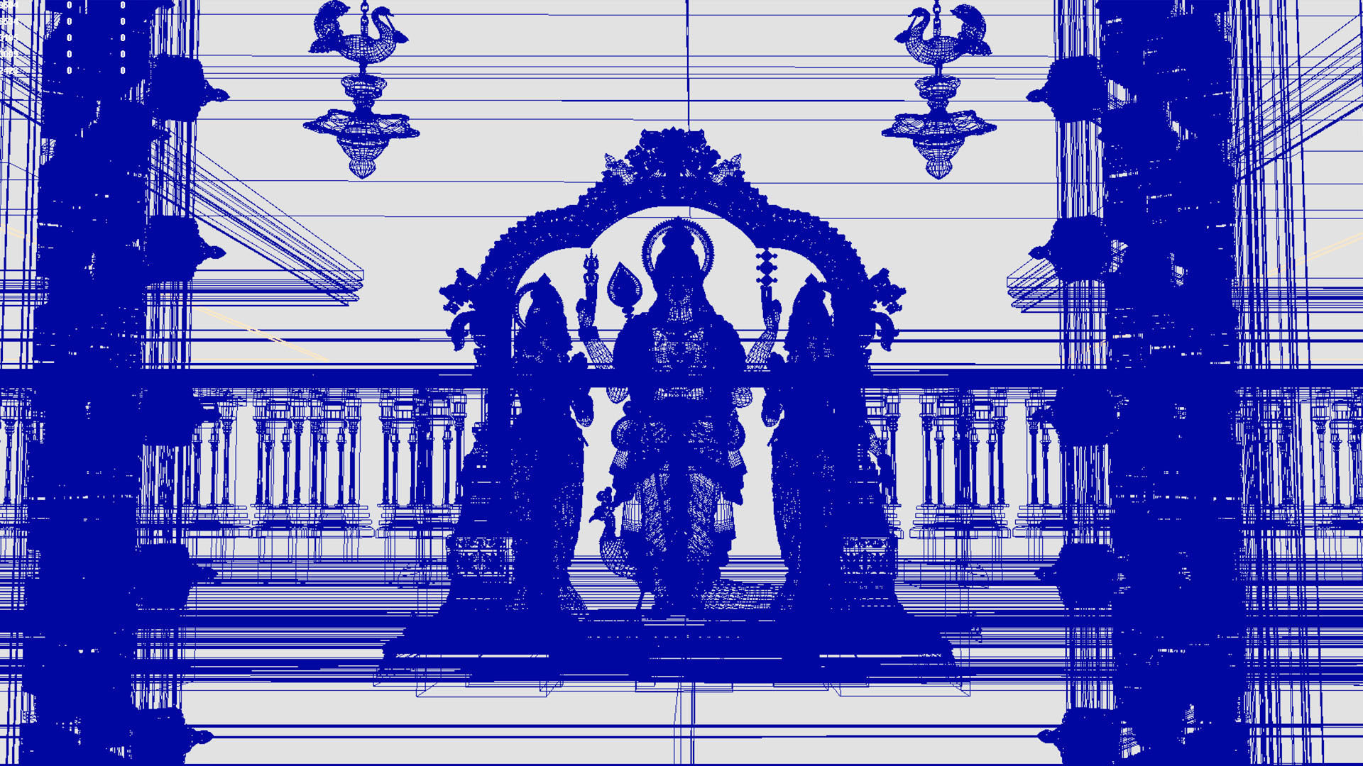 god murugan temple interior 3D model_28