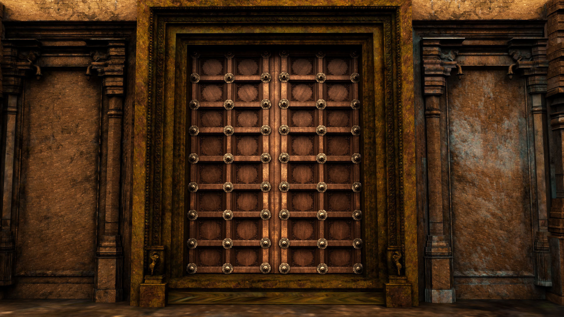 god murugan temple interior 3D model_2