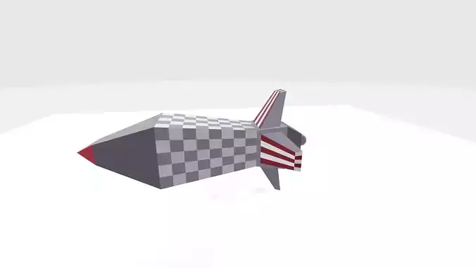 Low poly Missile for War games Free low-poly 3D model