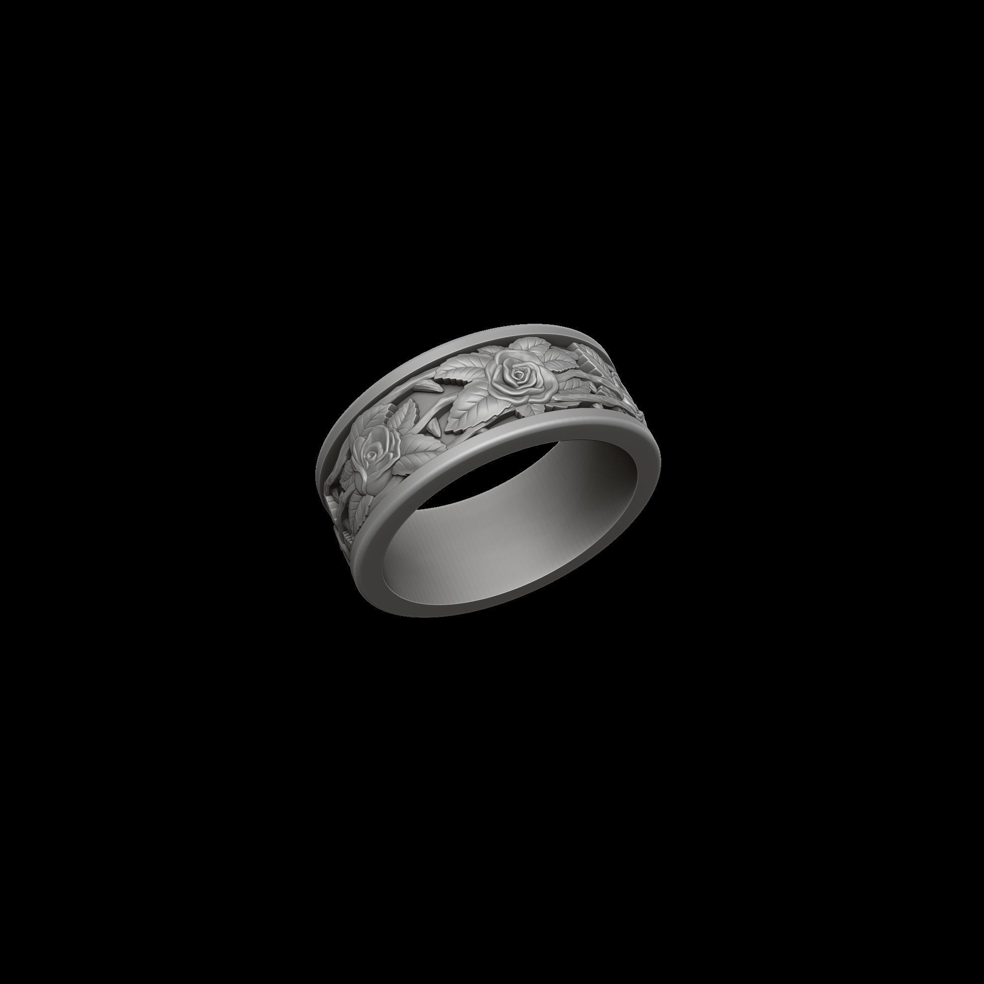 Rose ring 3D print model_2