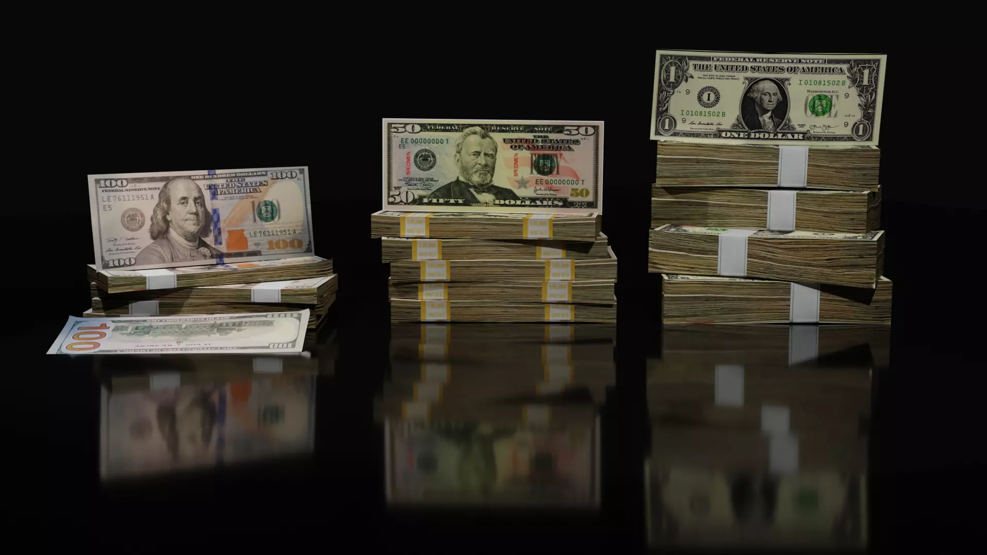 the money stack of dollar bills Free low-poly 3D model_0