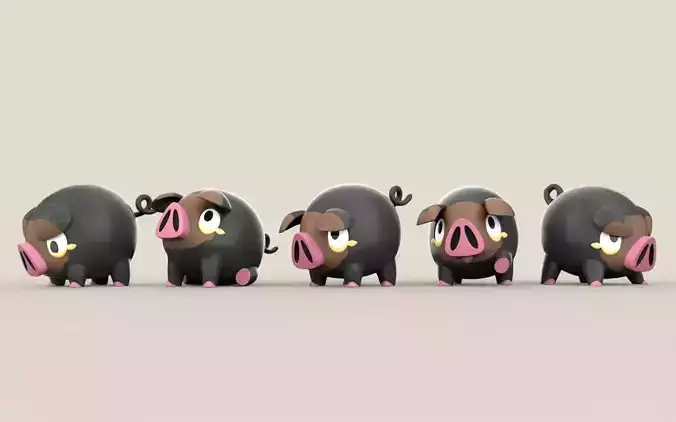 5 LECHONKS for 3D printing