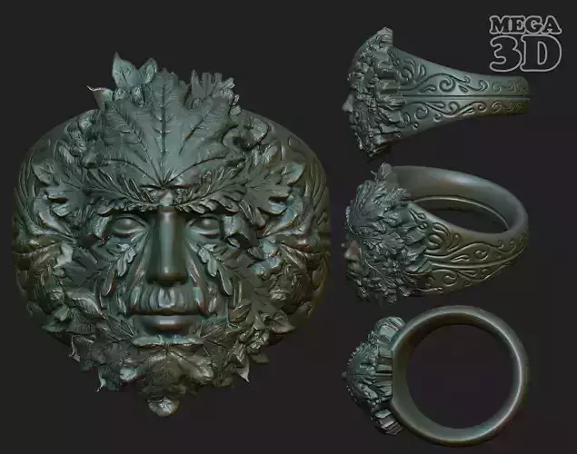 Green Man Ring 220903 3D print model
