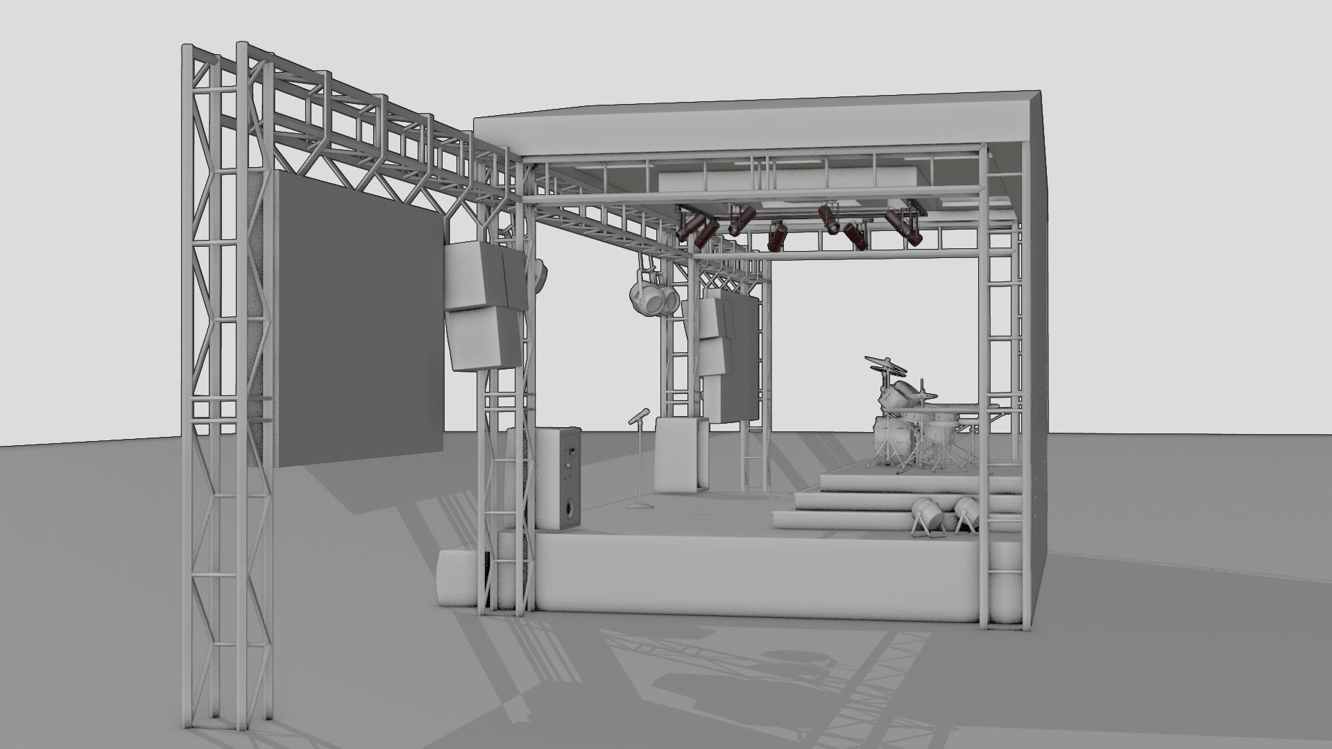 Band stage Free low-poly 3D model_11