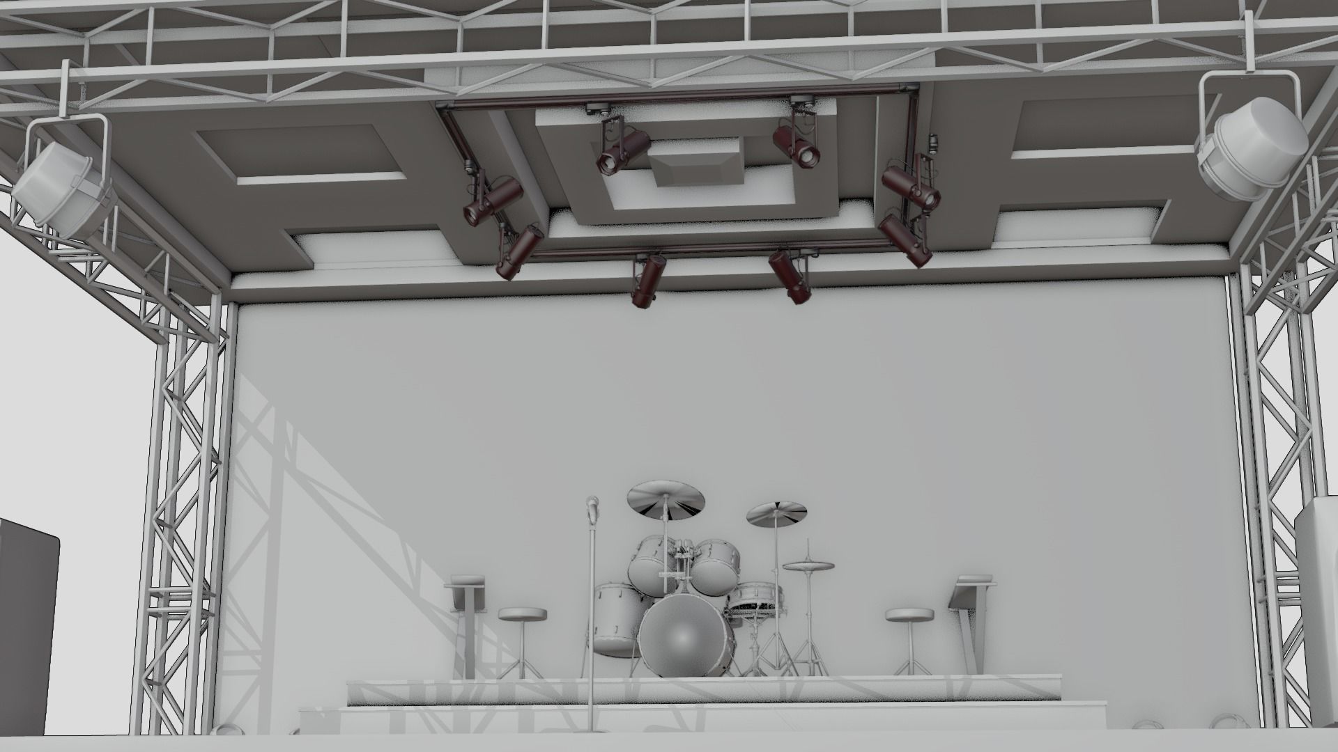 Band stage Free low-poly 3D model_12