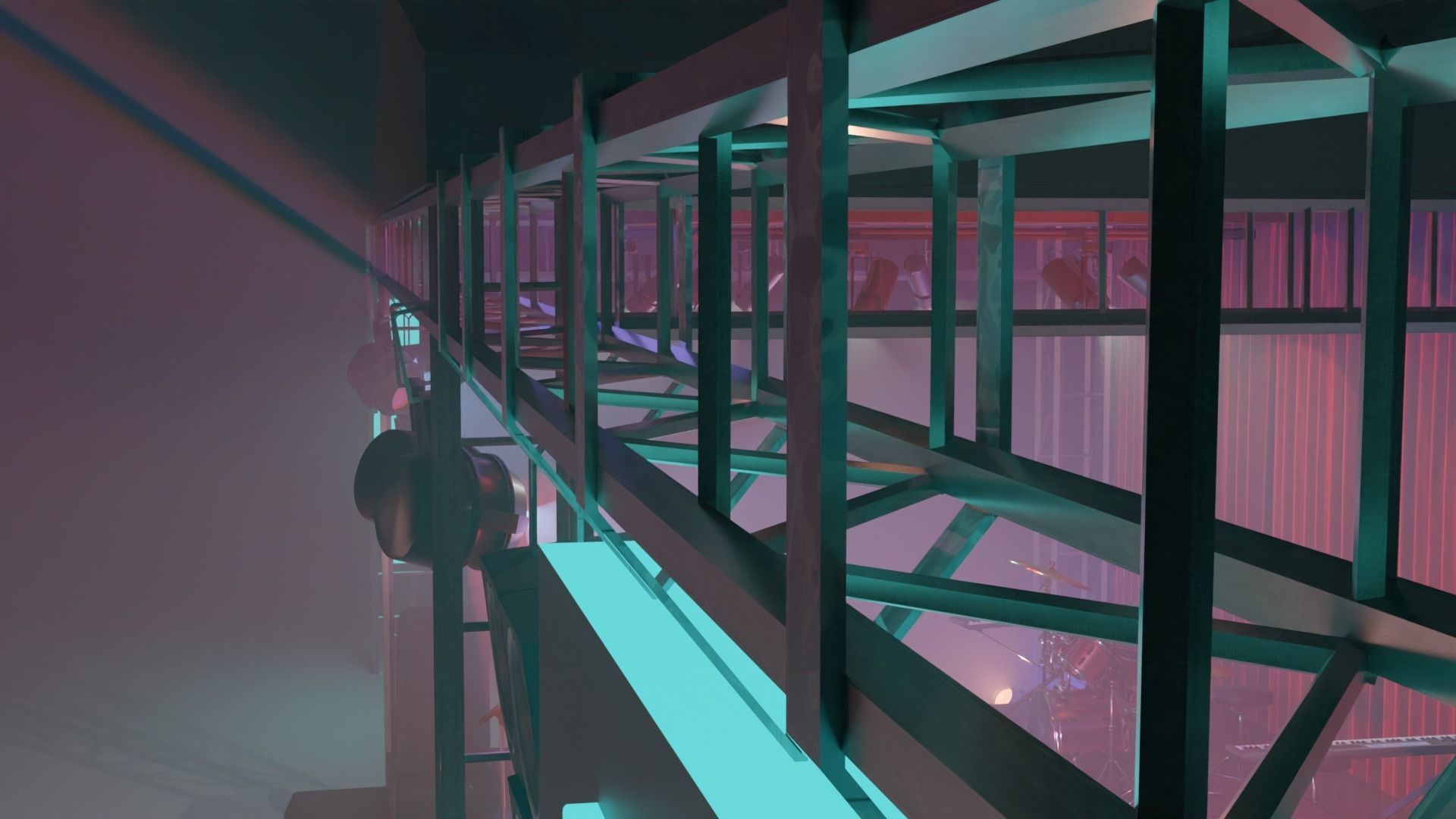 Band stage Free low-poly 3D model_8