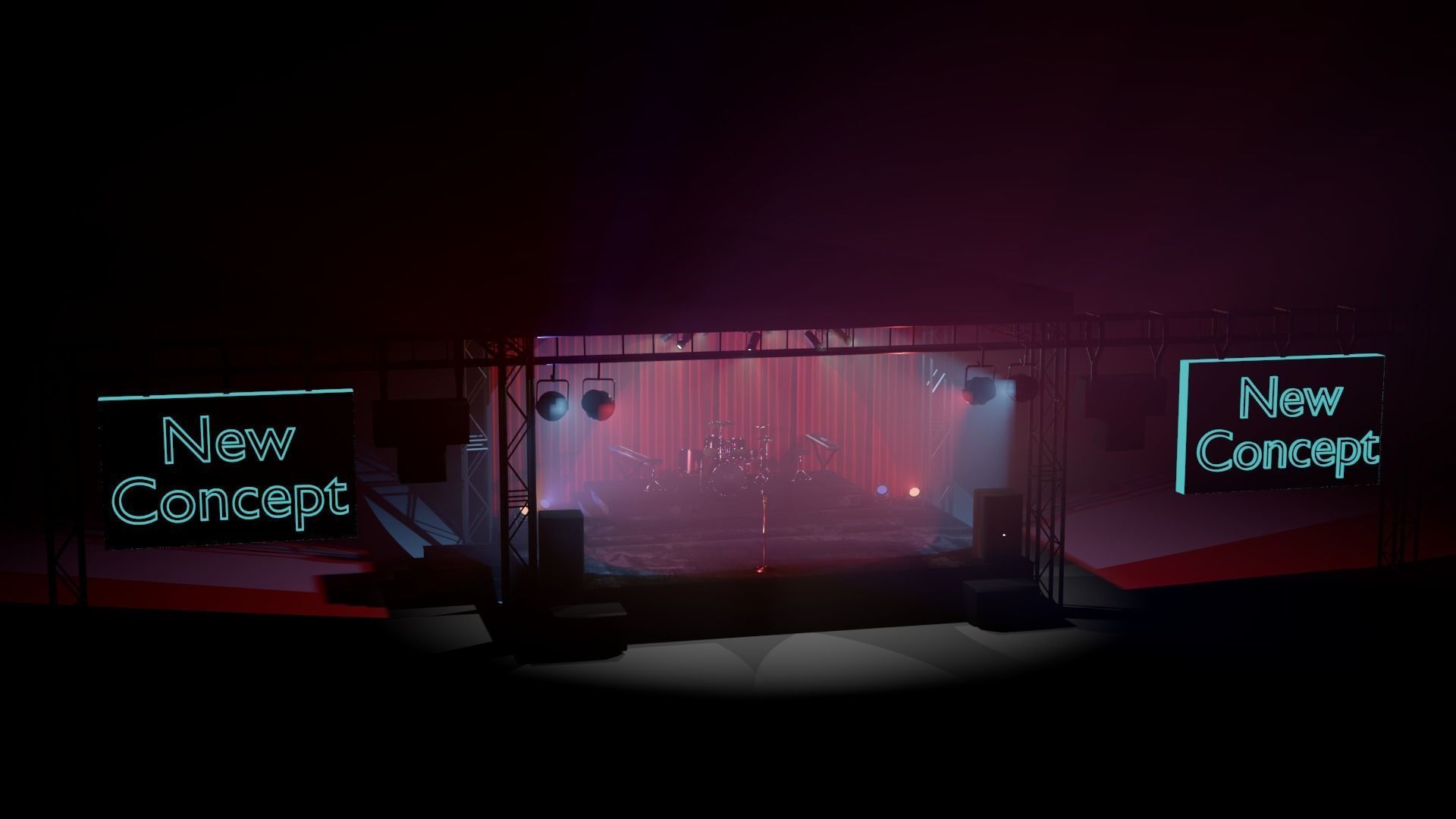 Band stage Free low-poly 3D model_2
