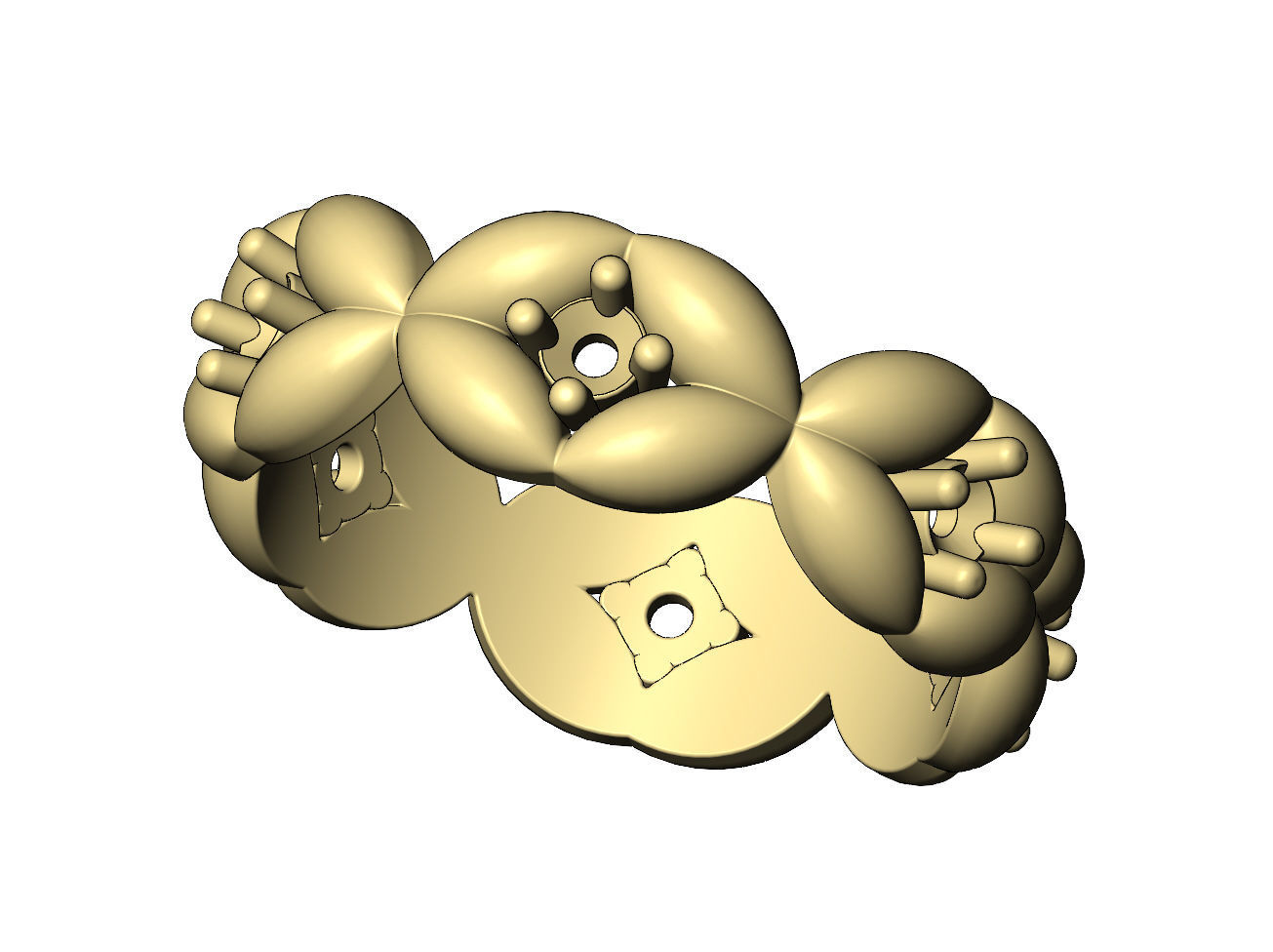 Diamond eternity grain bead pattern band US sizes 6 7 8 3D print model_5