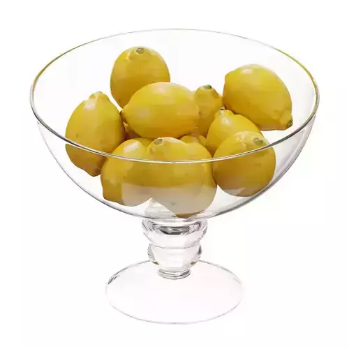 Glass footed fruit set 02 3D model