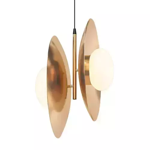 Nouvel pendant light with two circular globes hanging from it