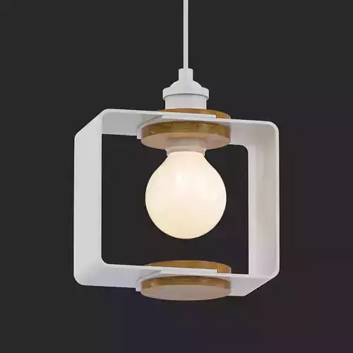 Lampania wooden square pendant light