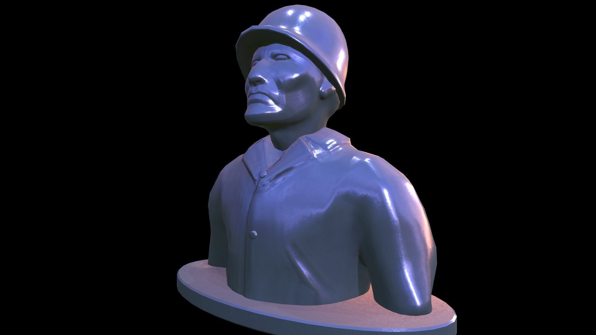Statue Soldier Low-poly 3D model_1