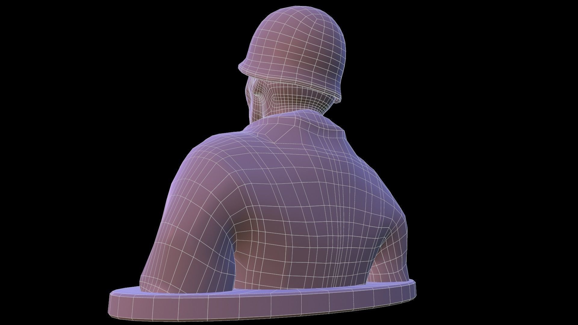 Statue Soldier Low-poly 3D model_13