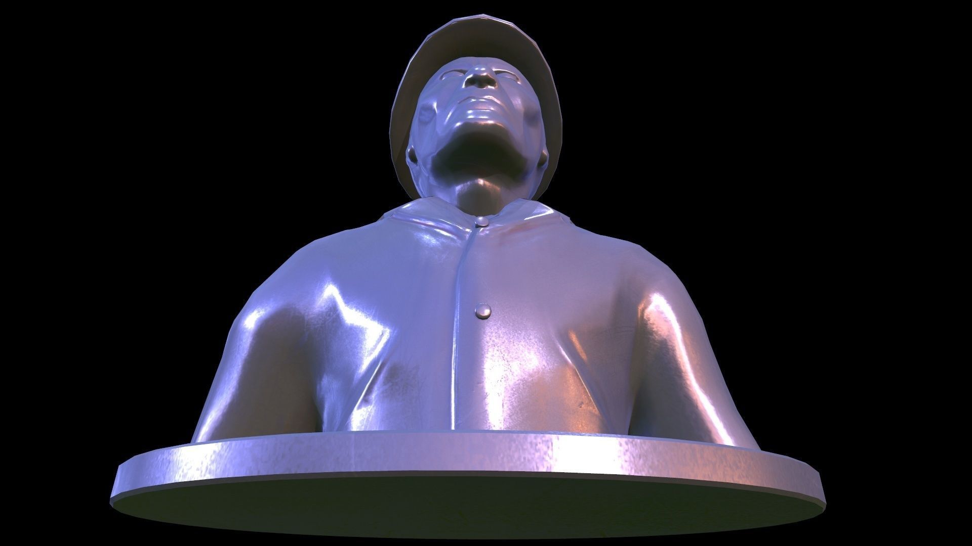 Statue Soldier Low-poly 3D model_10