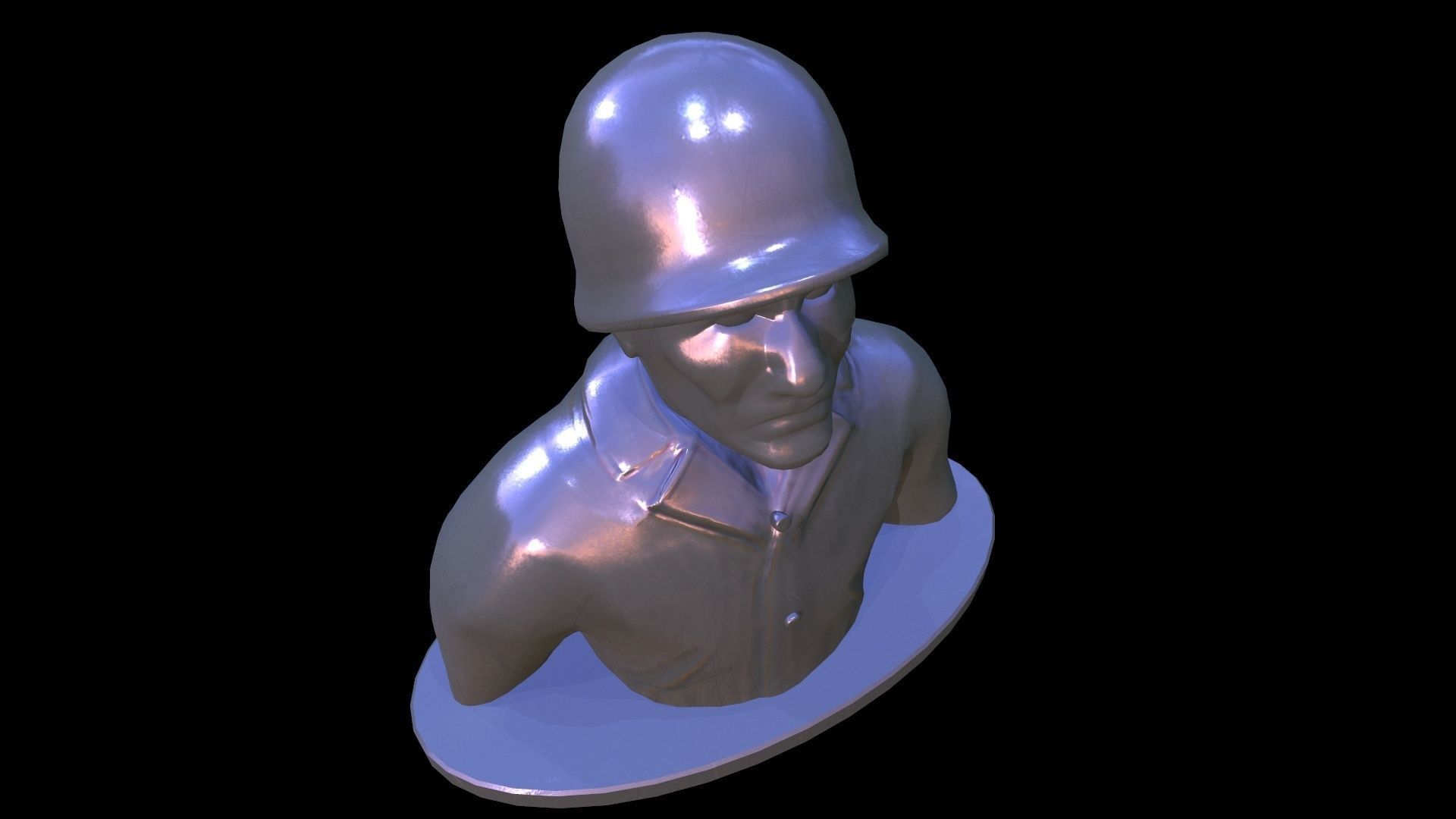 Statue Soldier Low-poly 3D model_8