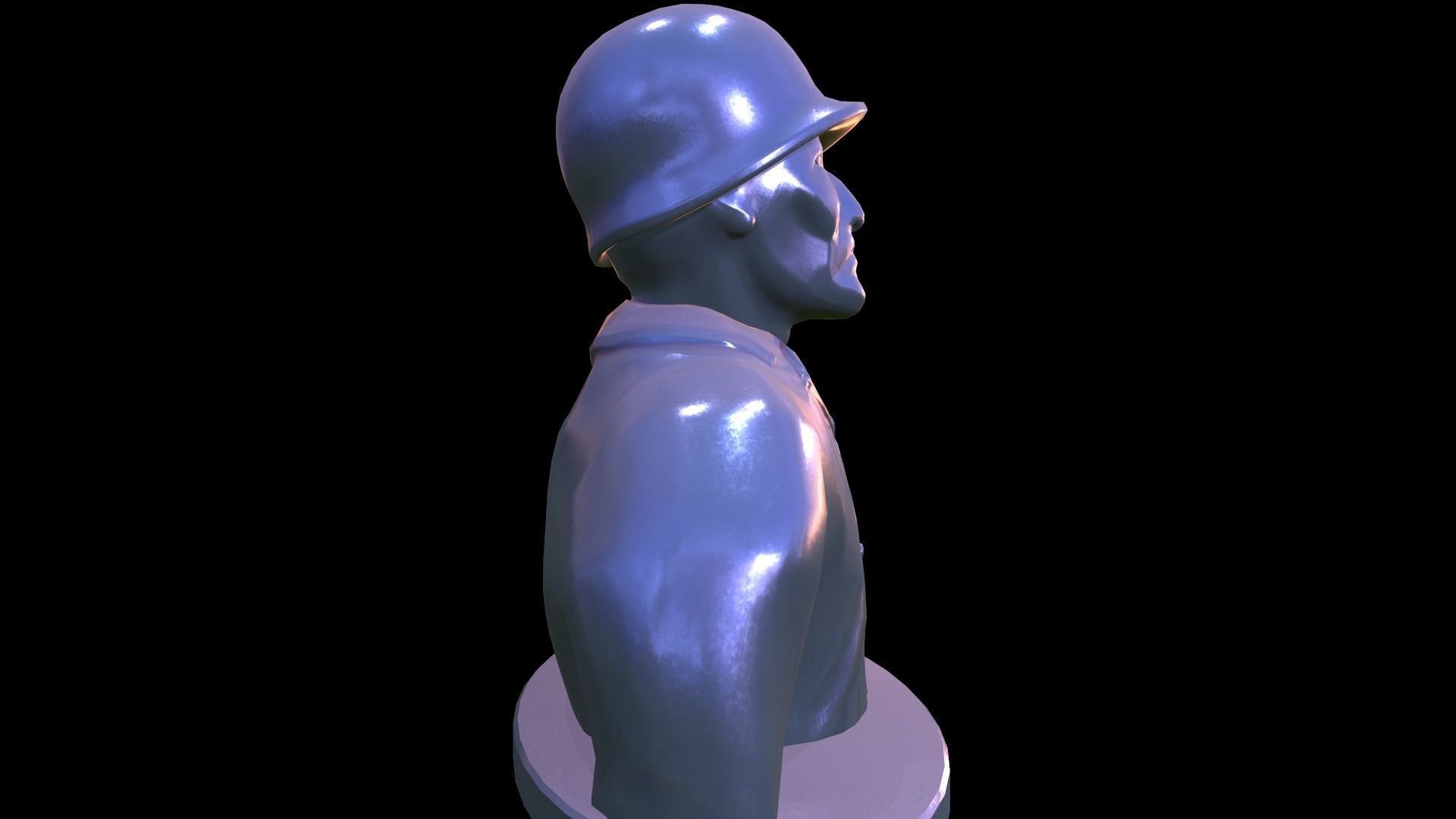 Statue Soldier Low-poly 3D model_6
