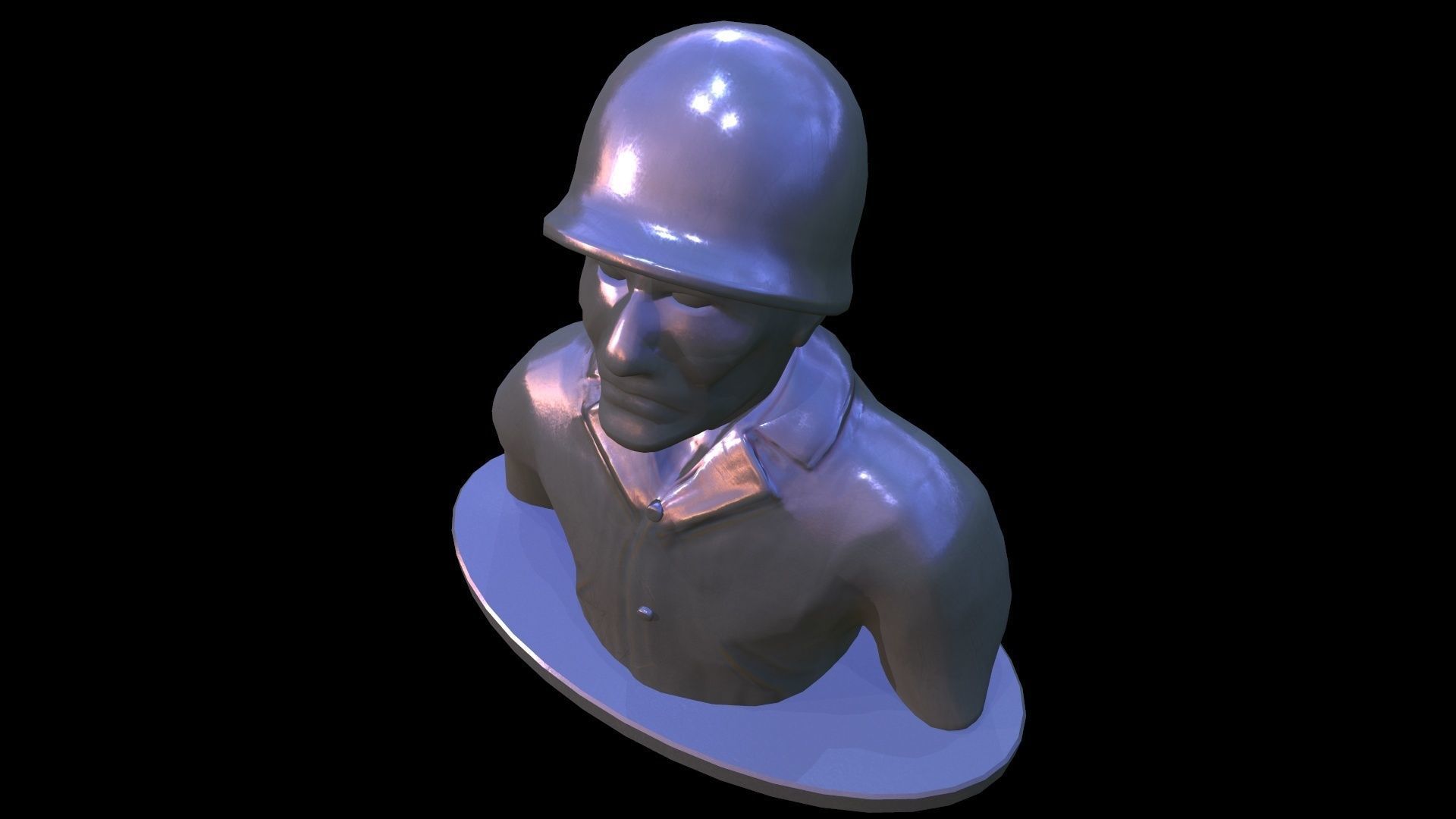 Statue Soldier Low-poly 3D model_9