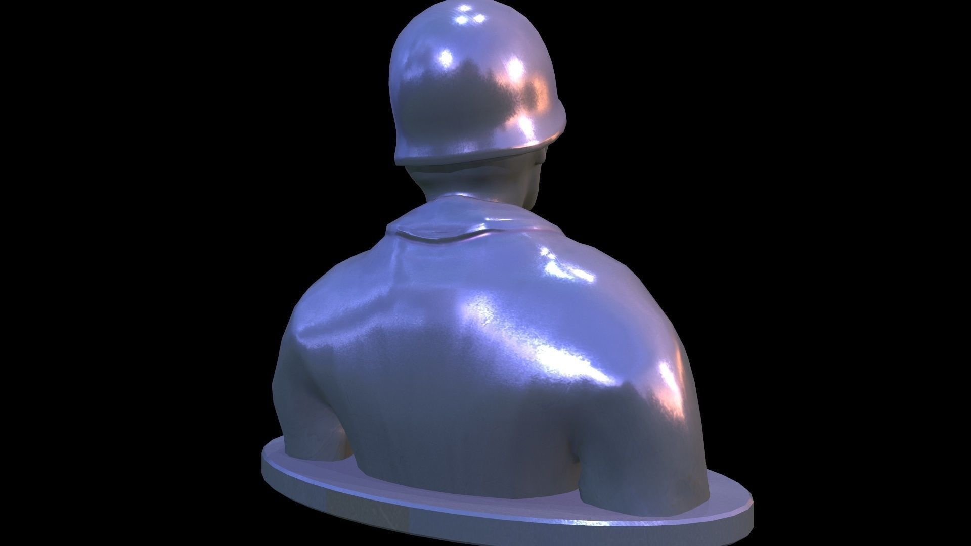 Statue Soldier Low-poly 3D model_4