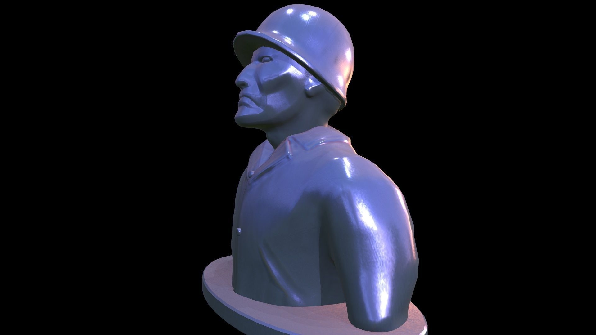 Statue Soldier Low-poly 3D model_2