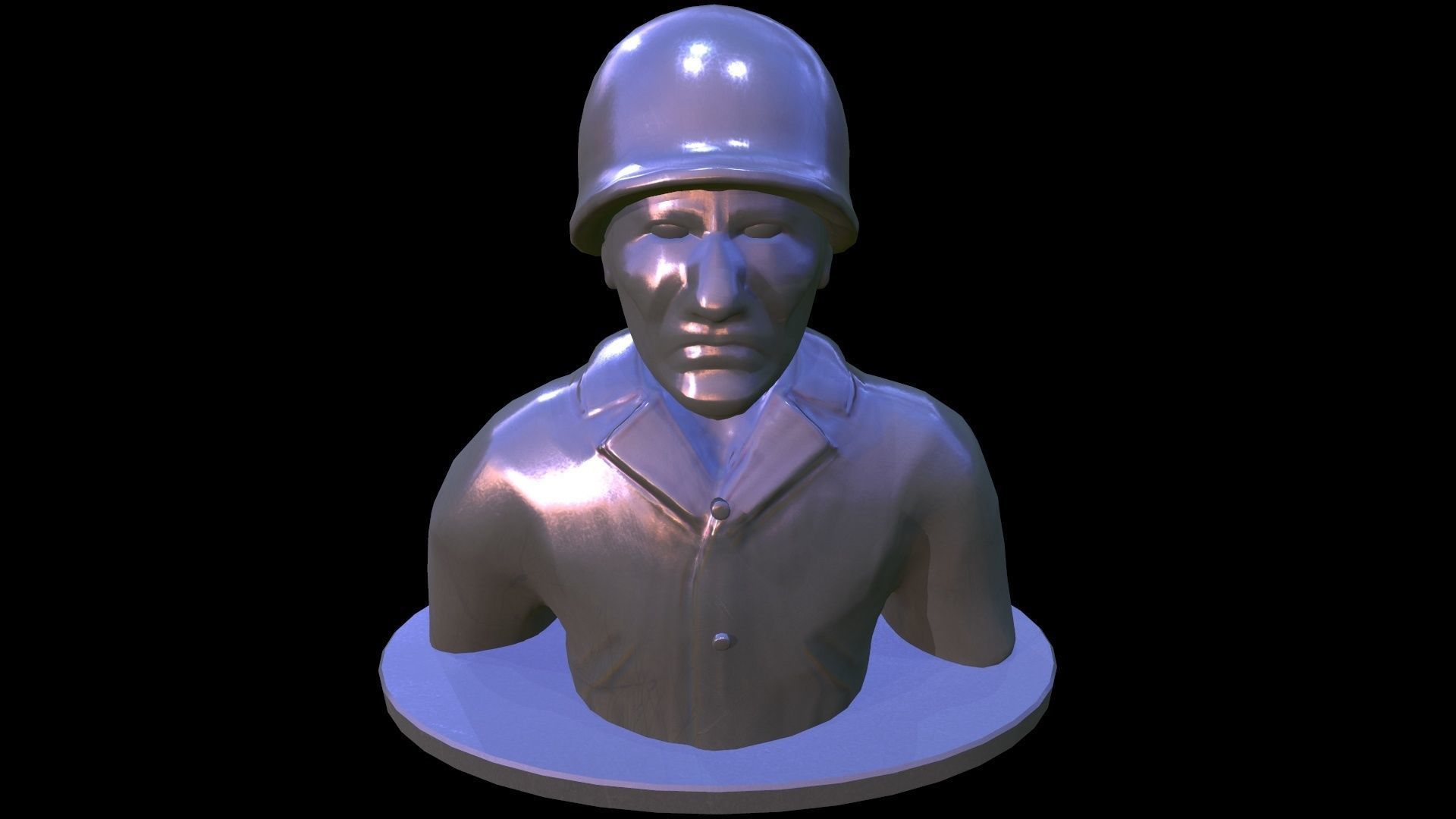 Statue Soldier Low-poly 3D model_7