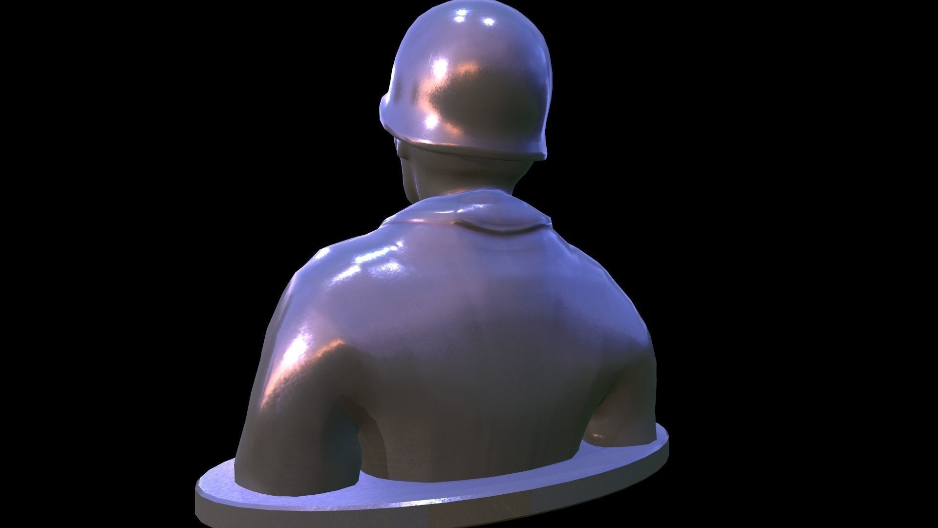 Statue Soldier Low-poly 3D model_3