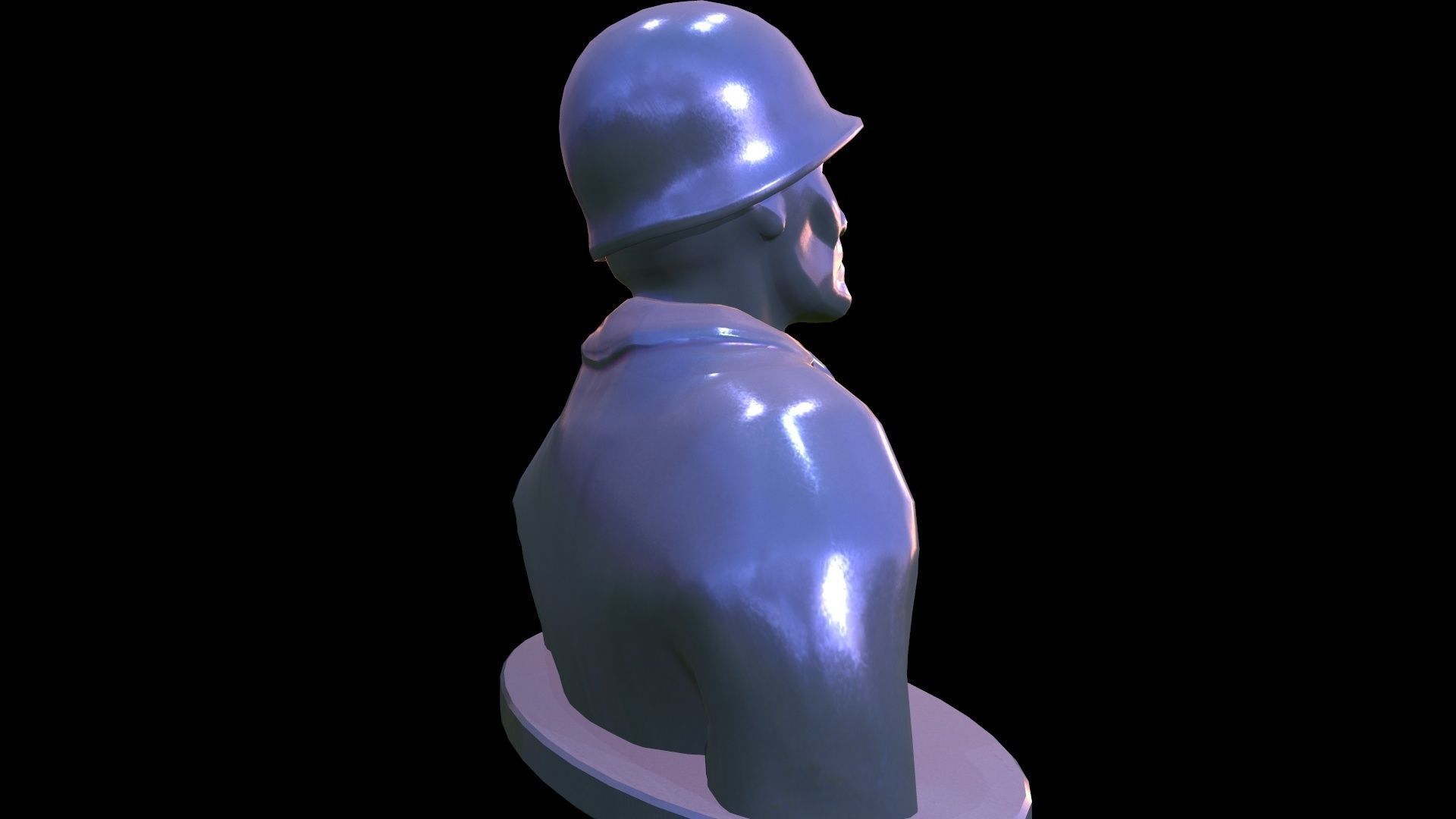 Statue Soldier Low-poly 3D model_5