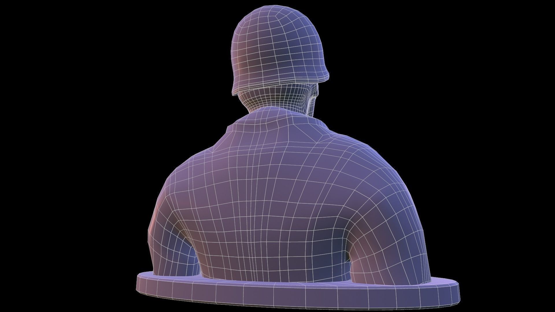 Statue Soldier Low-poly 3D model_14