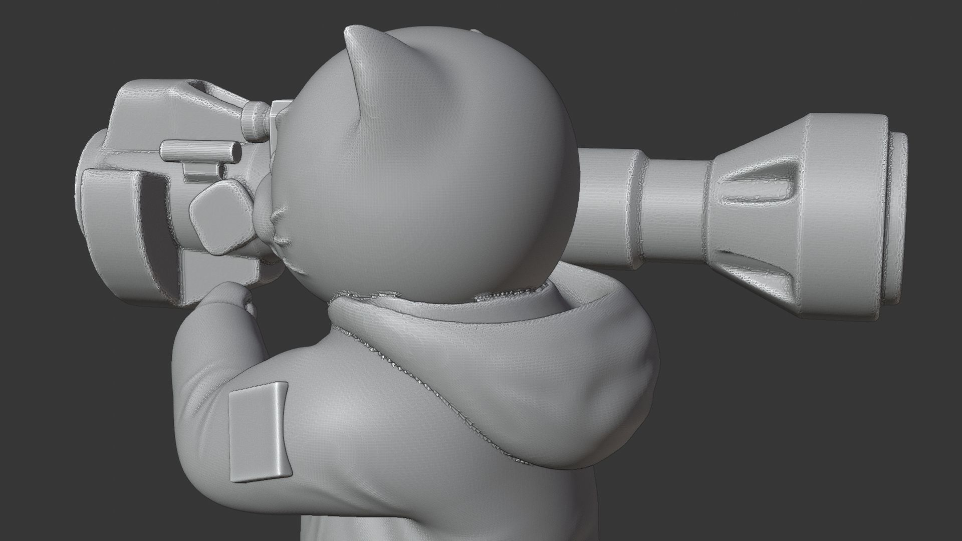 Ukrainian War Cat with NLAW Rocket Launcher ZSU 3D print model_15