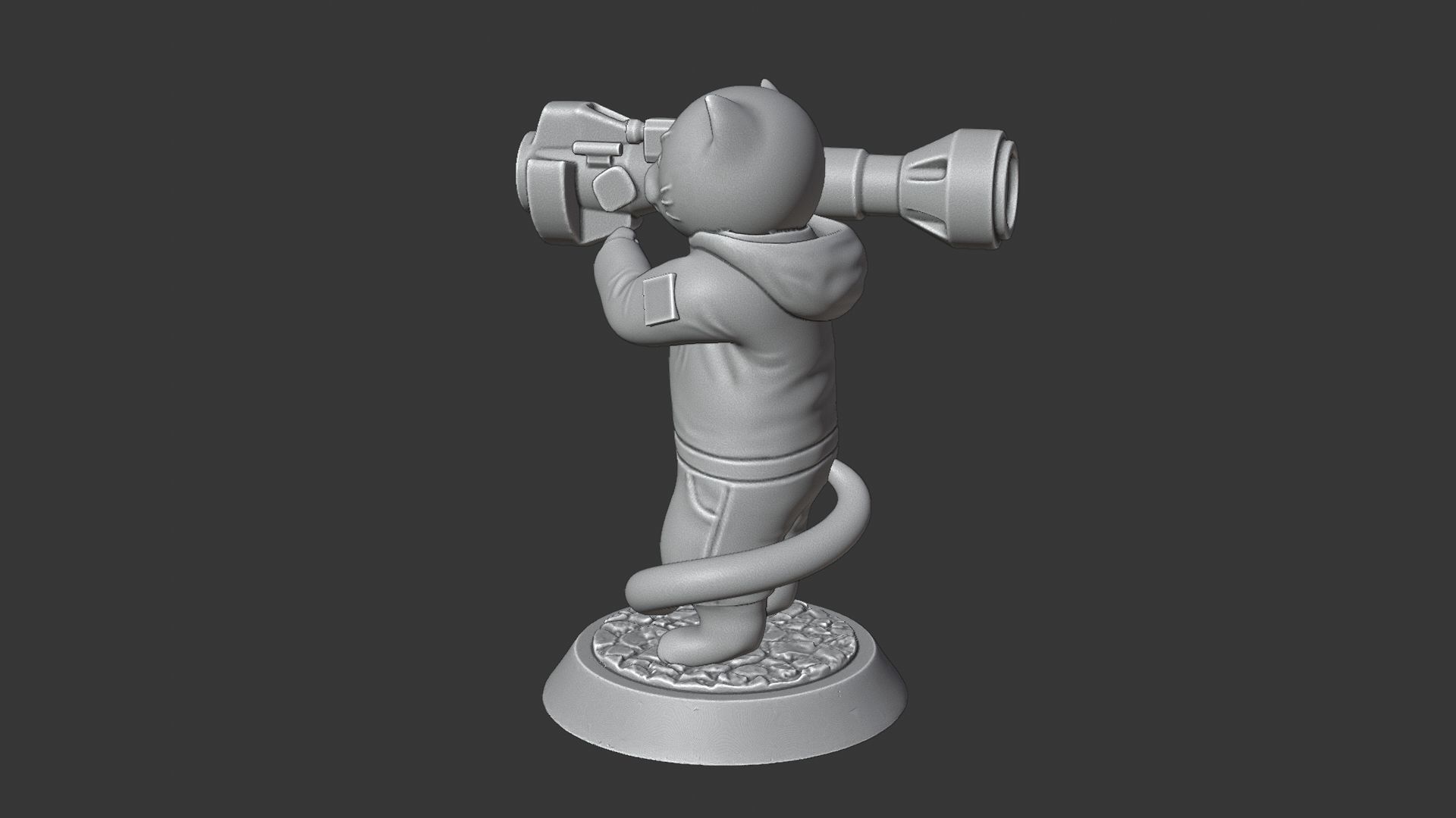 Ukrainian War Cat with NLAW Rocket Launcher ZSU 3D print model_8