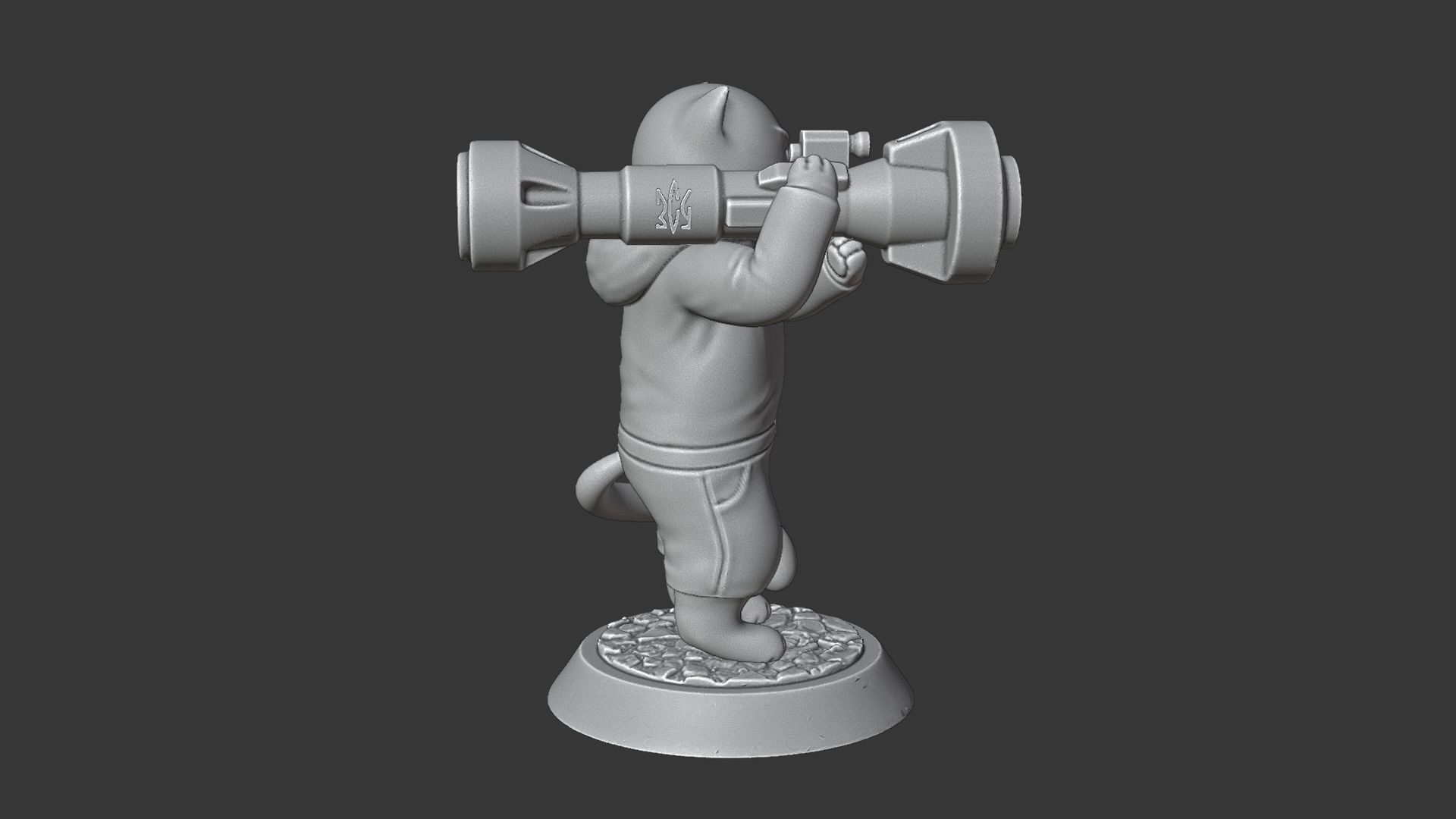 Ukrainian War Cat with NLAW Rocket Launcher ZSU 3D print model_5