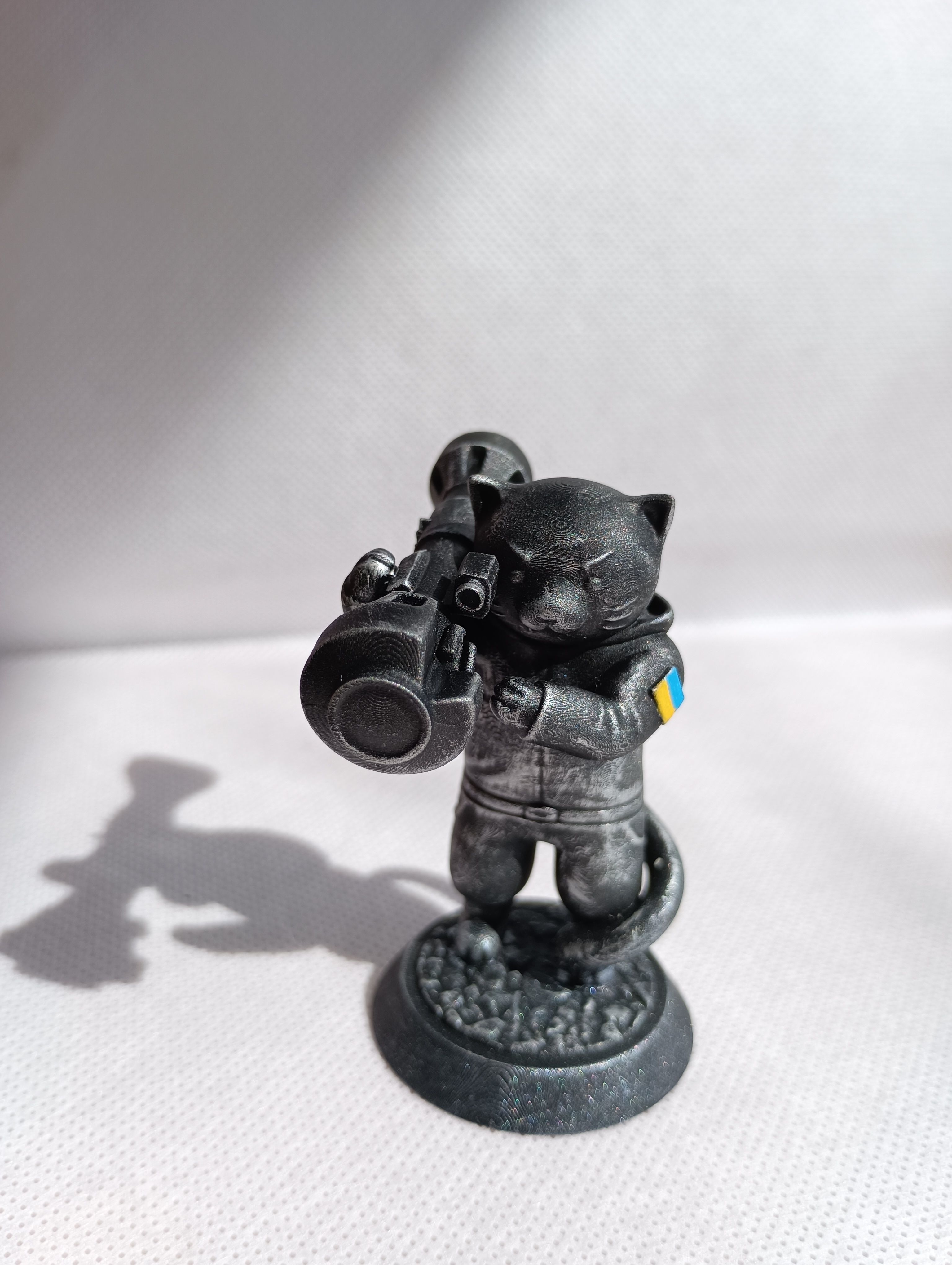 Ukrainian War Cat with NLAW Rocket Launcher ZSU 3D print model_16