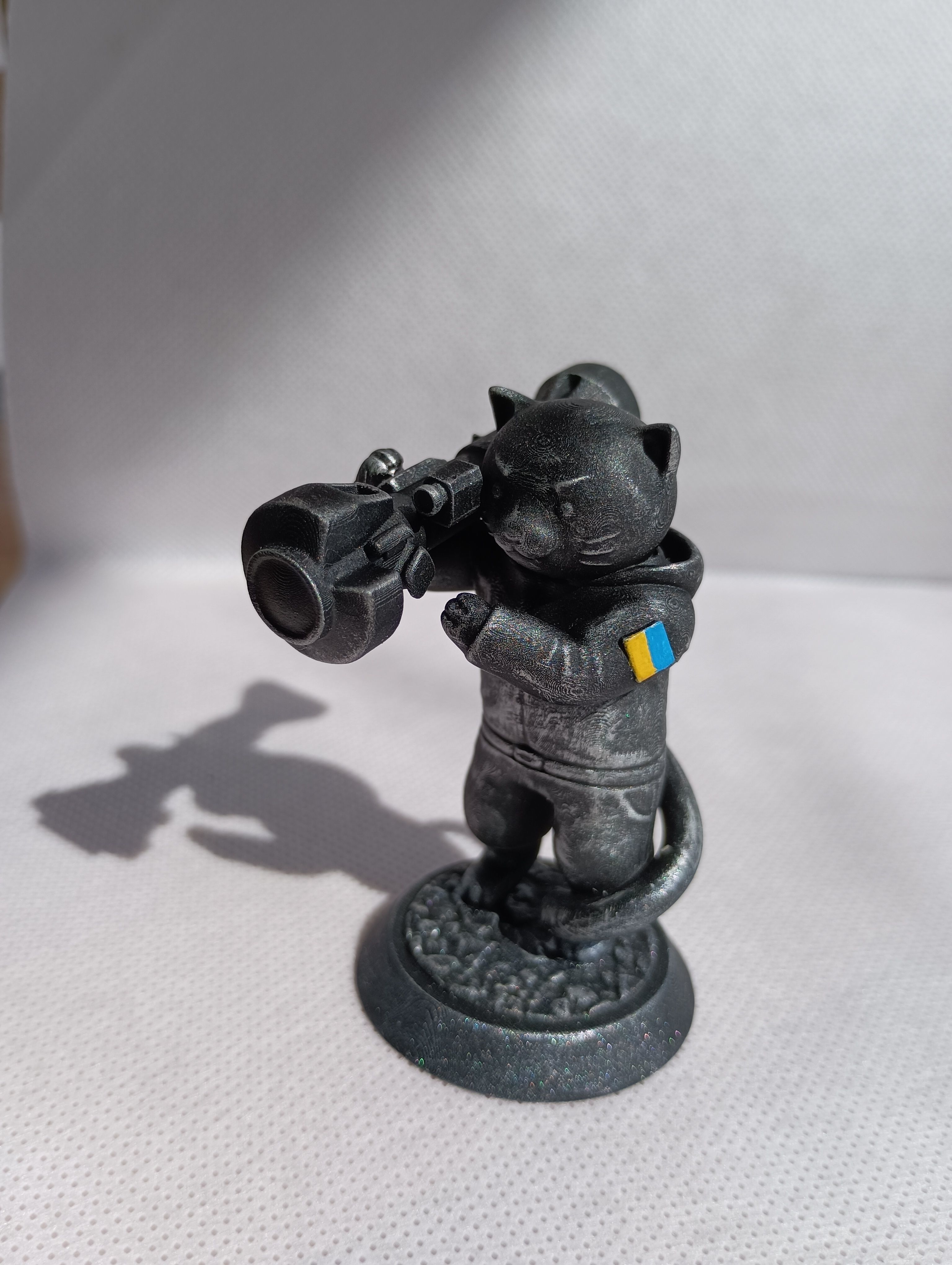 Ukrainian War Cat with NLAW Rocket Launcher ZSU 3D print model_1