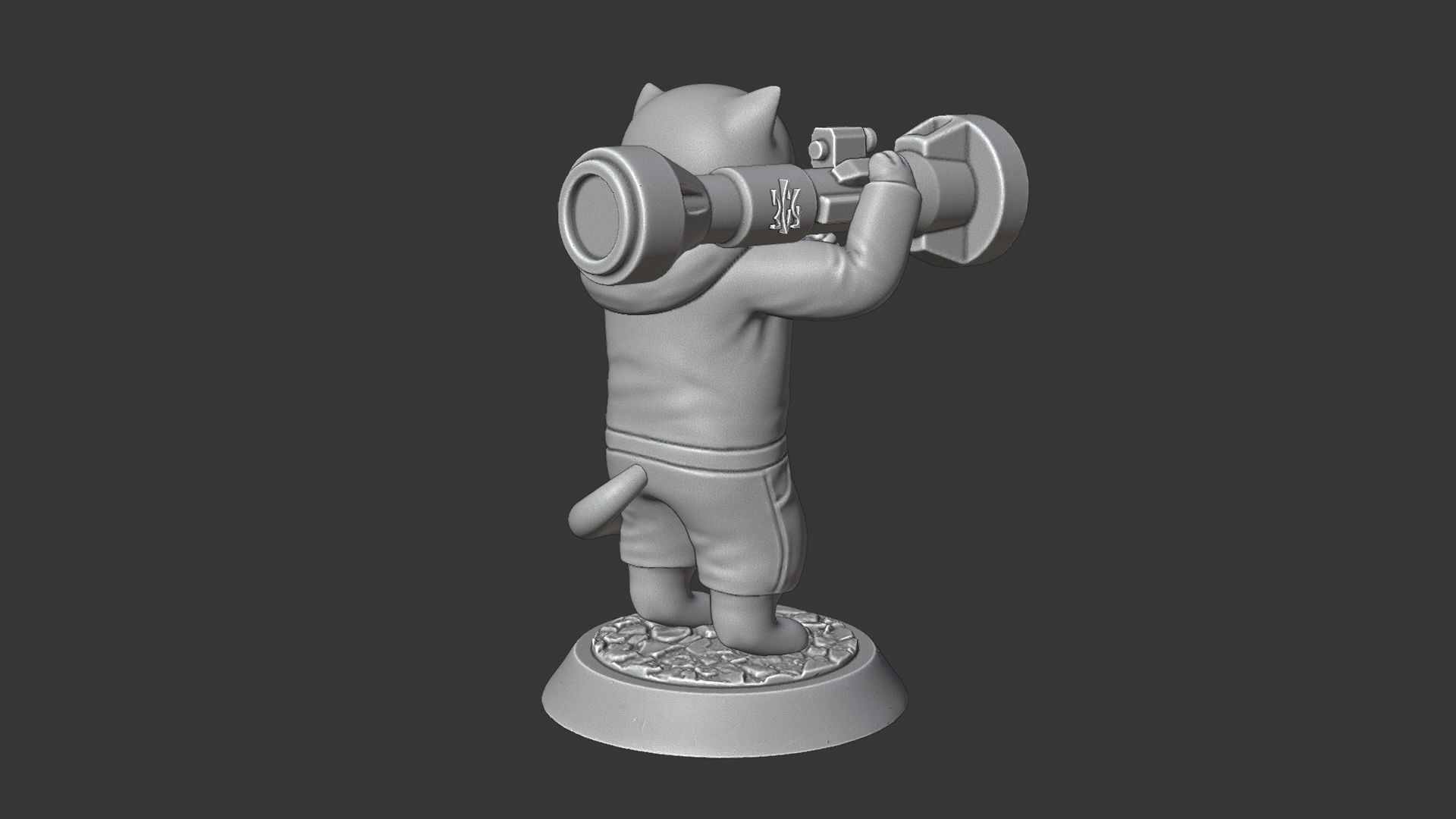 Ukrainian War Cat with NLAW Rocket Launcher ZSU 3D print model_6