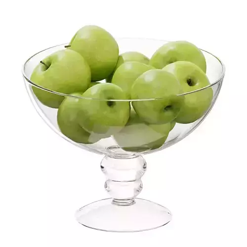 Glass footed fruit set 03 3D model