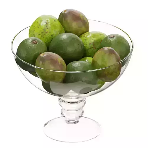 Glass footed fruit set 05 3D model