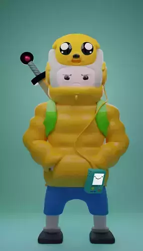 Puff jake n lil finn Low-poly 3D model